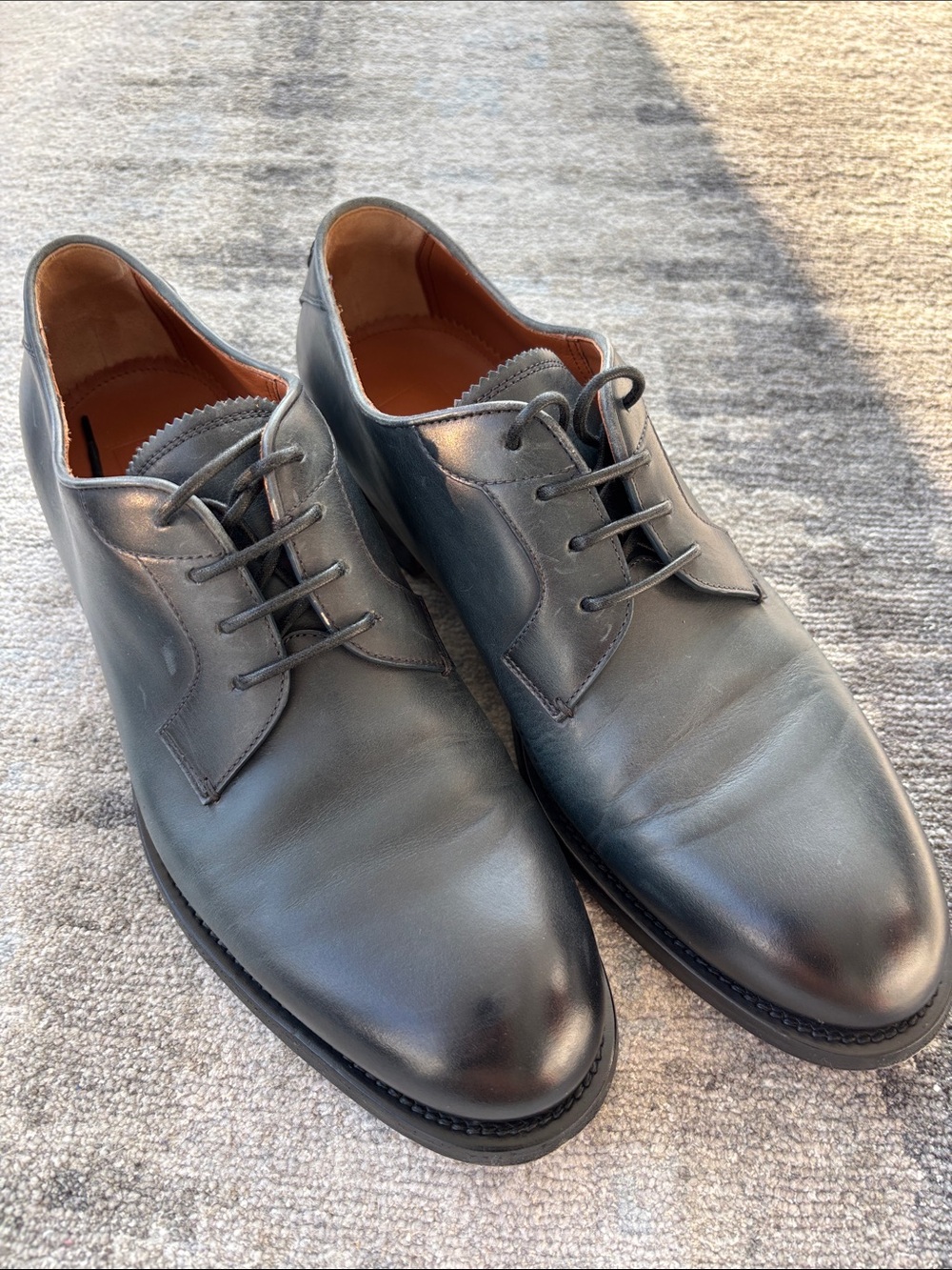 Worn Once - Ermenegildo Zegna Couture - Midnight Blue Derby Shoes 8EU 9U